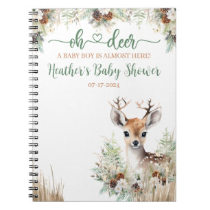 Woodland Deer Baby Shower Boy Notebook