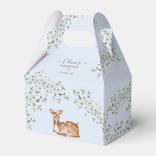 Woodland Deer Baby Shower Favour Box (Front Side)
