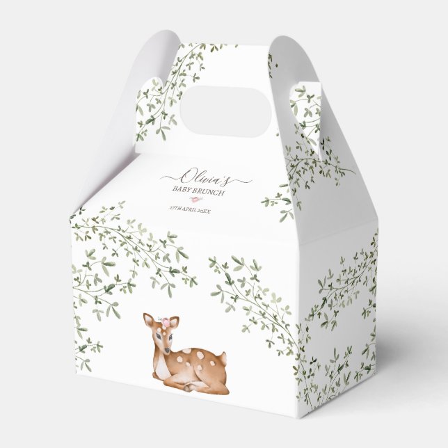 Woodland Deer Baby Shower Favour Box (Front Side)