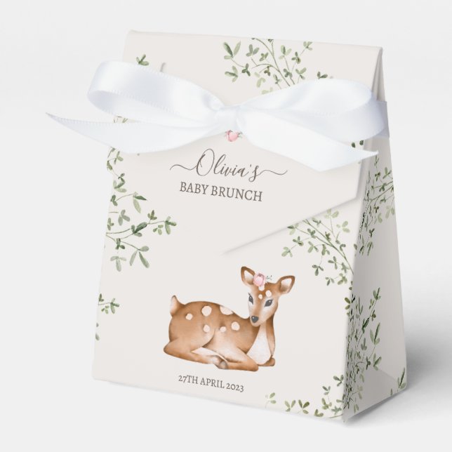 Woodland Deer Baby Shower Favour Box (Front Side)