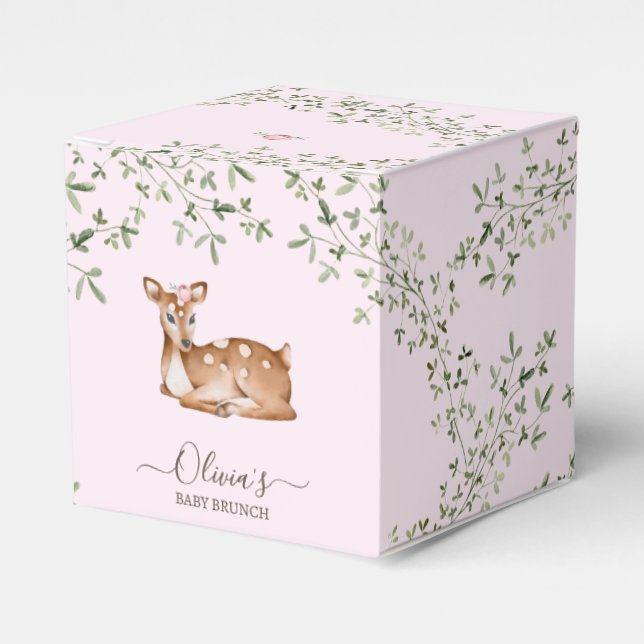 Woodland Deer Baby Shower Favour Box (Front Side)