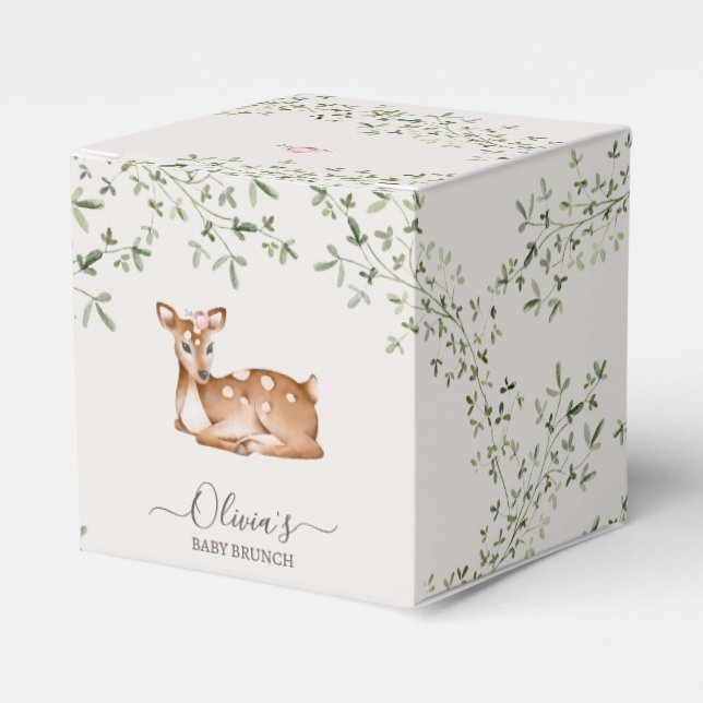 Woodland Deer Baby Shower Favour Box (Front Side)