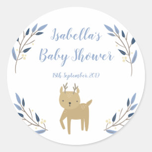 Woodland Deer Baby Shower Favour Sticker