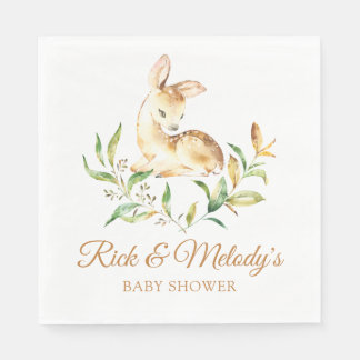 Woodland Deer Baby Shower for Boy or Girl Napkin