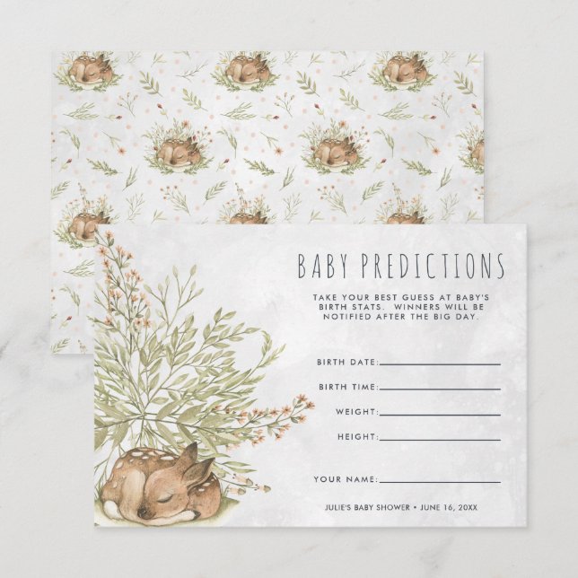Woodland Deer | Baby Shower Guessing Game Invitation (Front/Back)