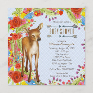 Woodland Deer Baby Shower Invitation