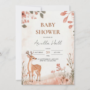 Woodland Deer Baby Shower Invitation