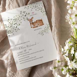 Woodland Deer Baby Shower Invitation