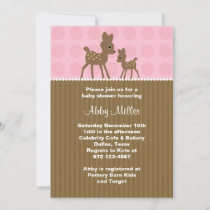 Woodland Deer Baby Shower Invitations