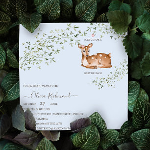 Woodland Deer Baby Shower Magnetic Invitation