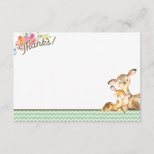 Woodland Deer Baby Shower Thank You Card
