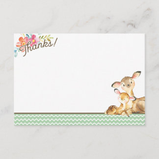 Woodland Deer Baby Shower Thank You Card