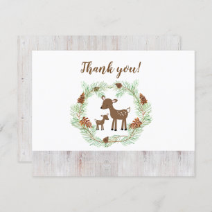 Woodland Deer Baby Shower Thank you notes Invitation