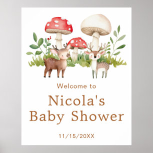 Woodland Deer Baby Shower Welcome Poster