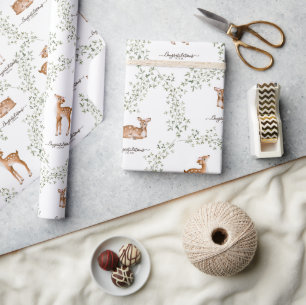 Woodland Deer Baby Shower Wrapping Paper