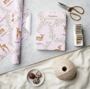 Woodland Deer Baby Shower Wrapping Paper