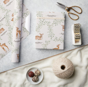 Woodland Deer Baby Shower Wrapping Paper