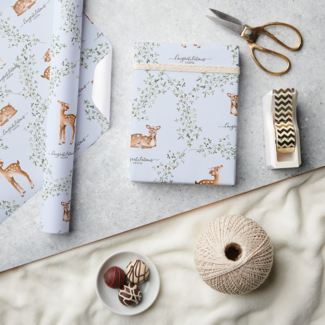 Woodland Deer Baby Shower Wrapping Paper (Crafts)