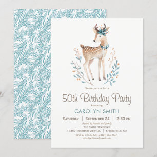 Woodland Deer Birthday Party Invitation