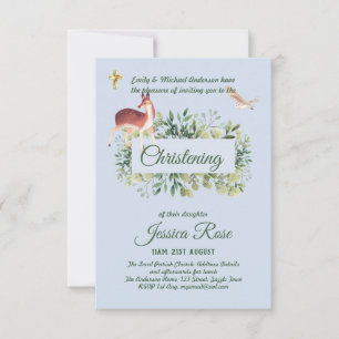 Woodland Deer Boys Christening Invites Baptism 