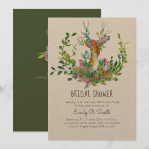 Woodland Deer Bridal Shower Invitations