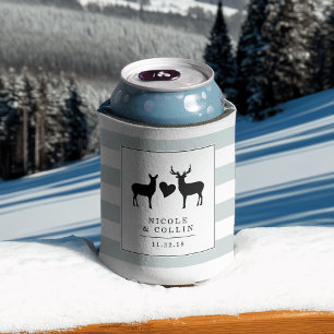 Woodland Deer Buck & Doe Wedding Favour Can Cooler