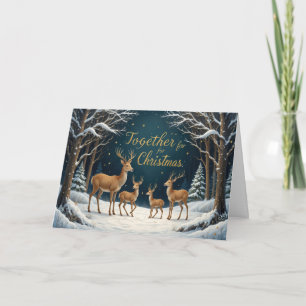 Woodland Deer Christmas Elegant Winter Holiday Card