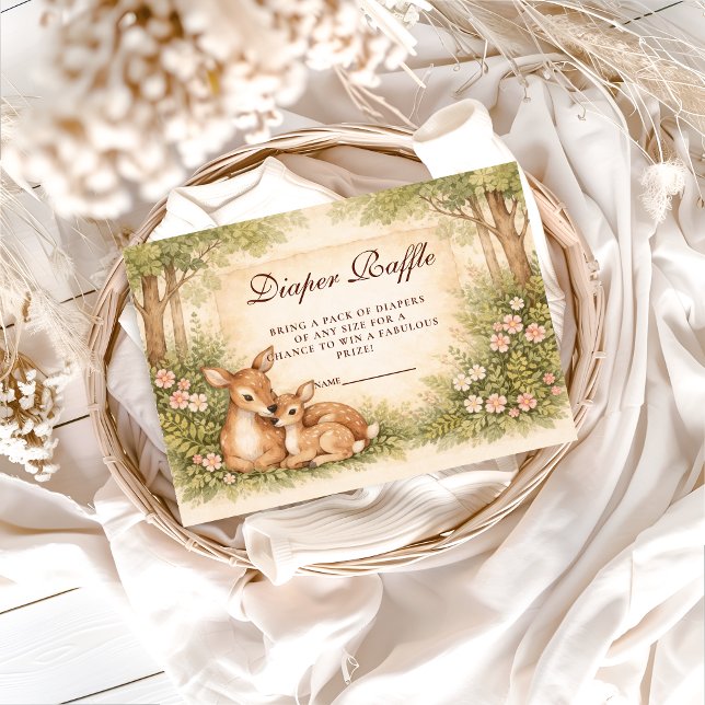 Woodland Deer Diapper Raffle Enclosure Card (Creator Uploaded)