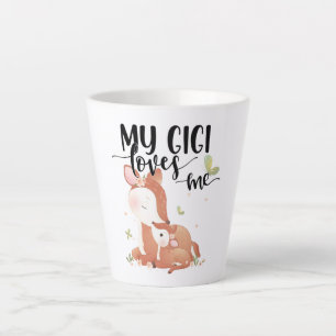 Woodland Deer Doe and Baby Fawn My Gigi Loves Me Latte Mug