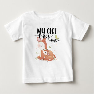 Woodland Deer Doe and Baby Fawn My Gigi Loves Me T-Shirt
