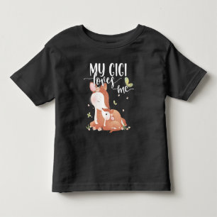Woodland Deer Doe and Baby Fawn My Gigi Loves Me Toddler T-Shirt