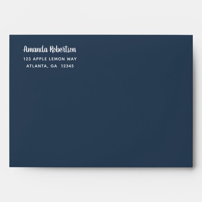 Woodland Deer Envelope, Antlers, Navy Blue, Gold Envelope (Front)