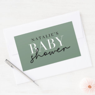 Woodland deer eucalyptus modern baby shower envelo rectangular sticker