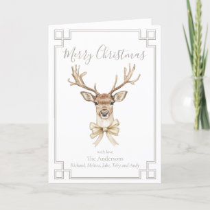 Woodland Deer Festive  Holiday Card