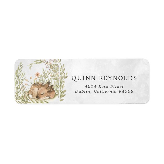 Woodland Deer | Forest Baby Return Address Label (Front)