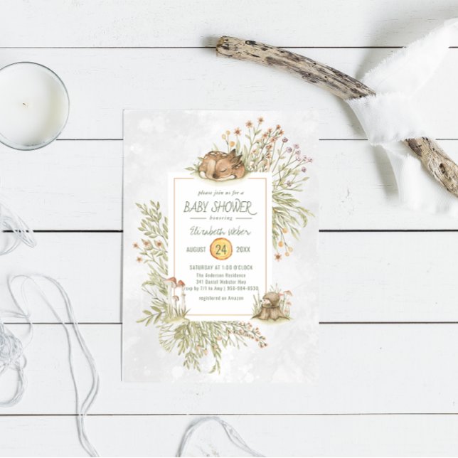 Woodland Deer | Forest Baby Shower Invitation (Creator Uploaded)