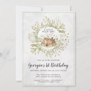 Woodland Deer Forest Birthday Party Invitation
