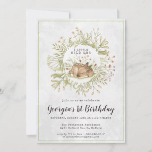 Woodland Deer   Forest Birthday Party Invitation
