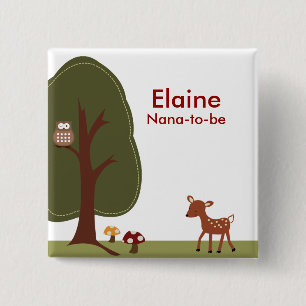 WOODLAND DEER FOREST Personalised Button