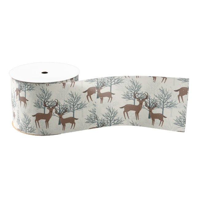 Woodland Deer Grosgrain Ribbon (Spool)