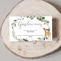 Woodland Deer Guess how many baby shower cards