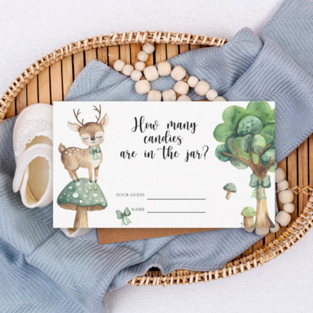 Woodland Deer Guess how many candies Enclosure Card (Creator Uploaded)