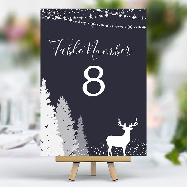 Woodland Deer Navy Table Number (Creator Uploaded)