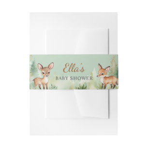 Woodland Deer Neutral Baby Shower Belly Band Invitation Belly Band