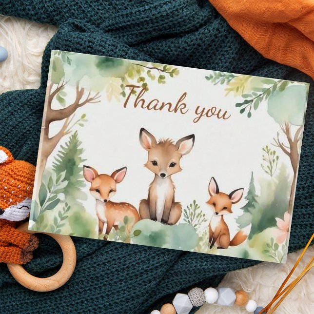 Woodland Deer Neutral Baby Shower Thank You Card (Creator Uploaded)