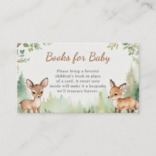 Woodland Deer Neutral Books for Baby Enclosure Card