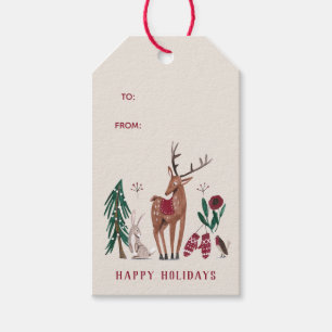 Woodland deer nordic Christmas Gift Tags