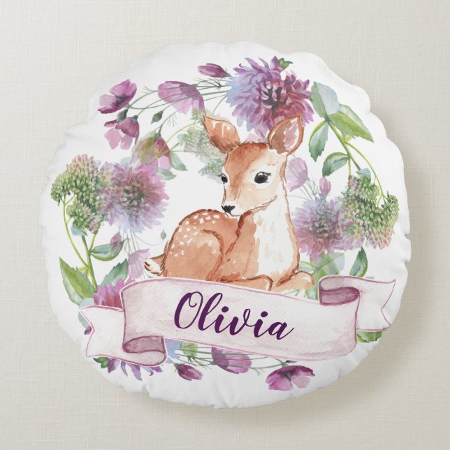 Woodland Deer nursery pillow (Front)