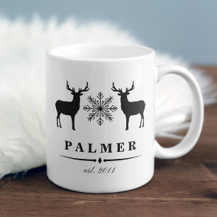 Woodland Deer Personalised Family Name Coffee Mug