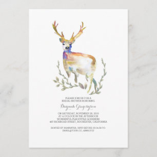 Woodland Deer Rustic Bridal Shower Invitation
